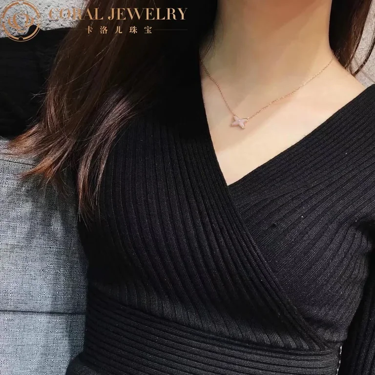 Chaumet Jeux De Liens Pendant 082996 Rose gold pink opal diamond 9