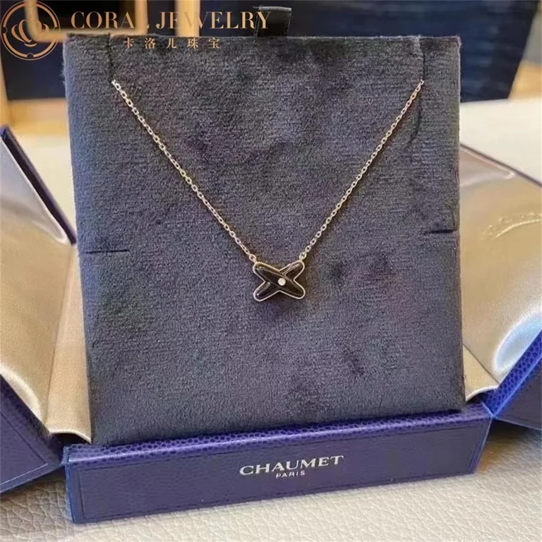 Chaumet Jeux De Liens 085107 Pendant Rose Gold Onyx Diamond 2