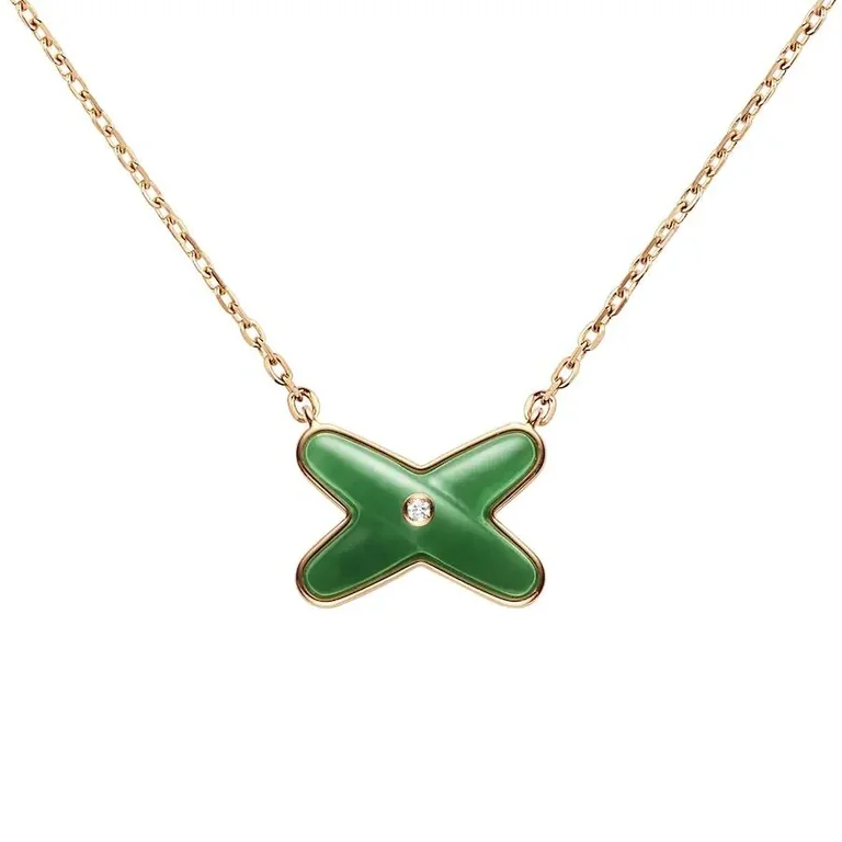 Chaumet 085105 Jeux De Liens Pendant Rose Gold Jade Diamond 1
