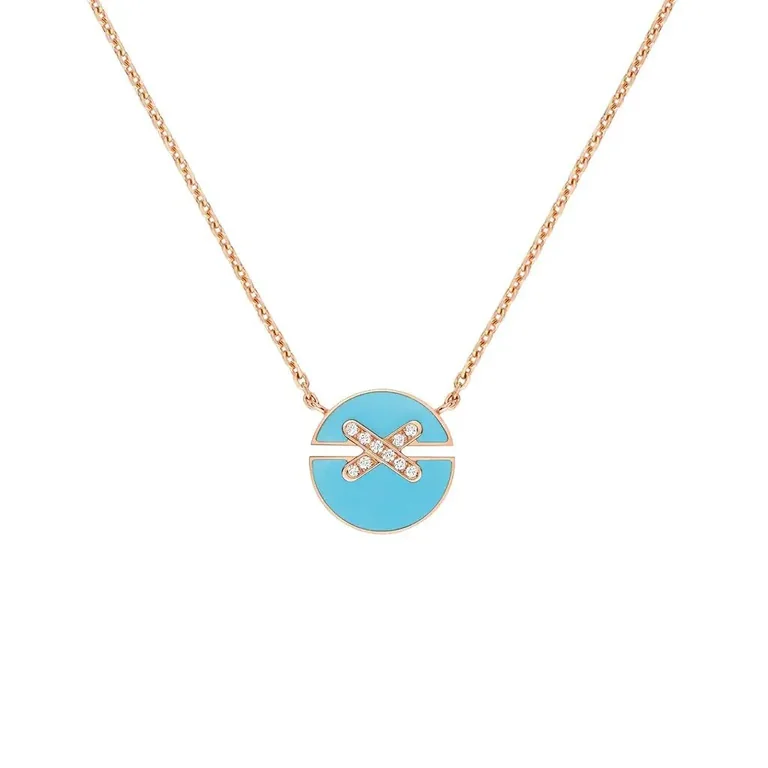 Chaumet 084956 Jeux De Liens Harmony Small Model Pendant Rose Gold Turquoise 1