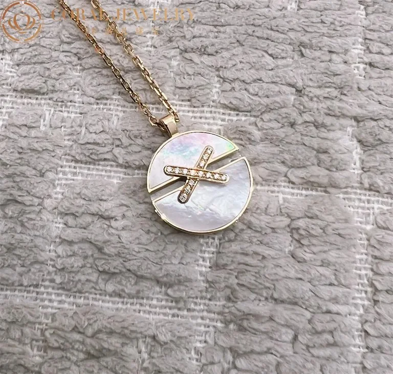Chaumet 084494 Jeux De Liens Harmony Mother-of-pearl Medium Model Pendant Rose Gold Diamonds 2