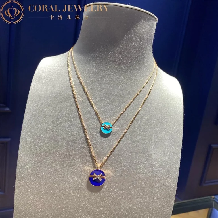 Chaumet 084650 Jeux De Liens Harmony Medium Model Pendant Rose Gold Lapis Lazuli 4