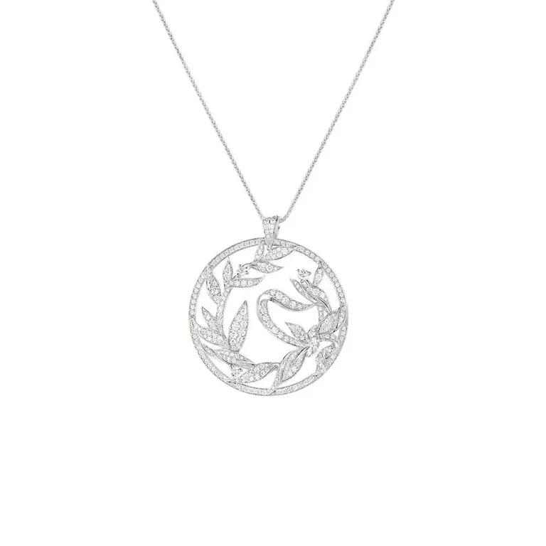 Chaumet 083502 Jardins Laurier Necklace White Gold Diamonds 2