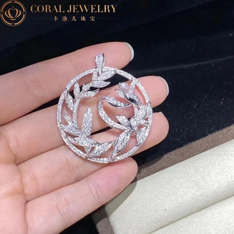 Chaumet 083502 Jardins Laurier Necklace White Gold Diamonds 9