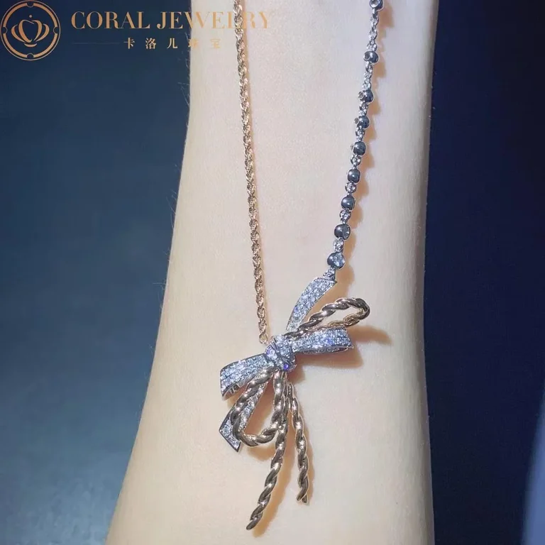 Chaumet 083164 Insolence Necklace White Gold Rose Gold Diamonds 13