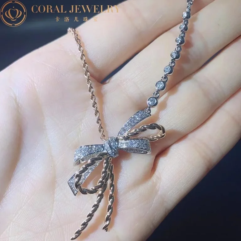 Chaumet 083164 Insolence Necklace White Gold Rose Gold Diamonds 9
