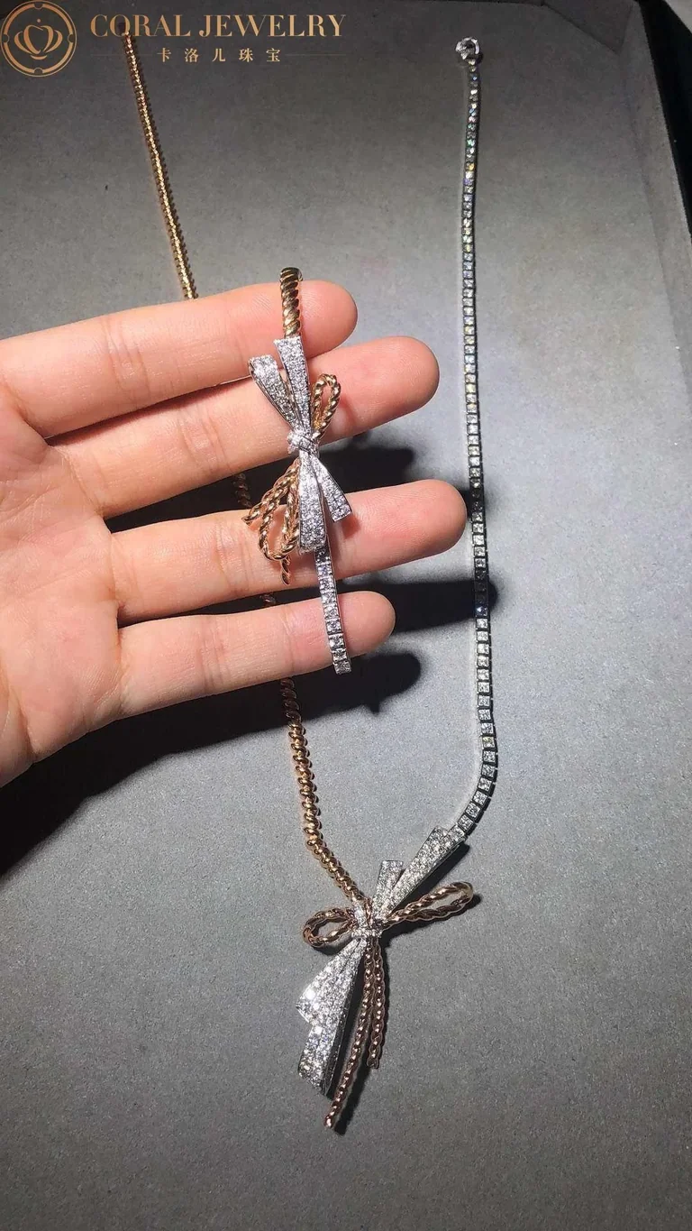 Chaumet 082937 Insolence Necklace White Gold Rose Gold Diamonds 9
