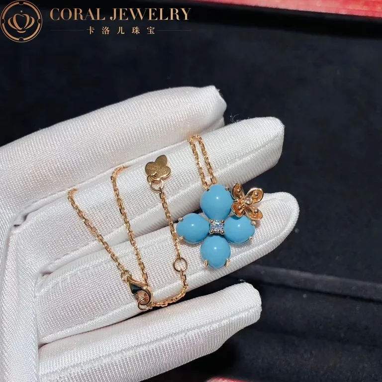 Chaumet 083146 Hortensia Eden Pink Gold Turquoise Diamond Pendant 3