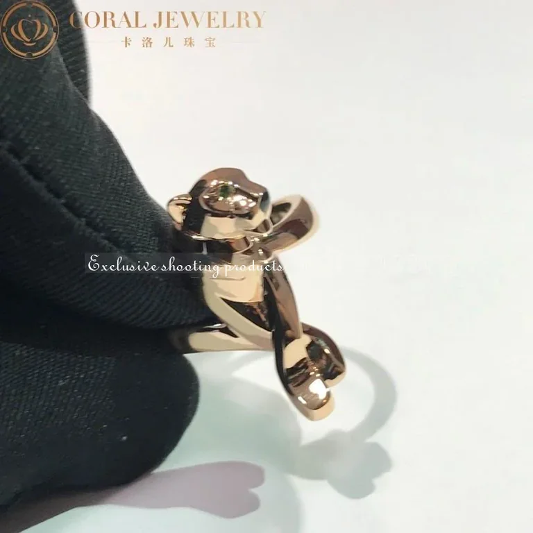 Cartier B4096800 Panthère De Cartier Ring Rose Gold Tsavorite Garnet Black Lacquer 5