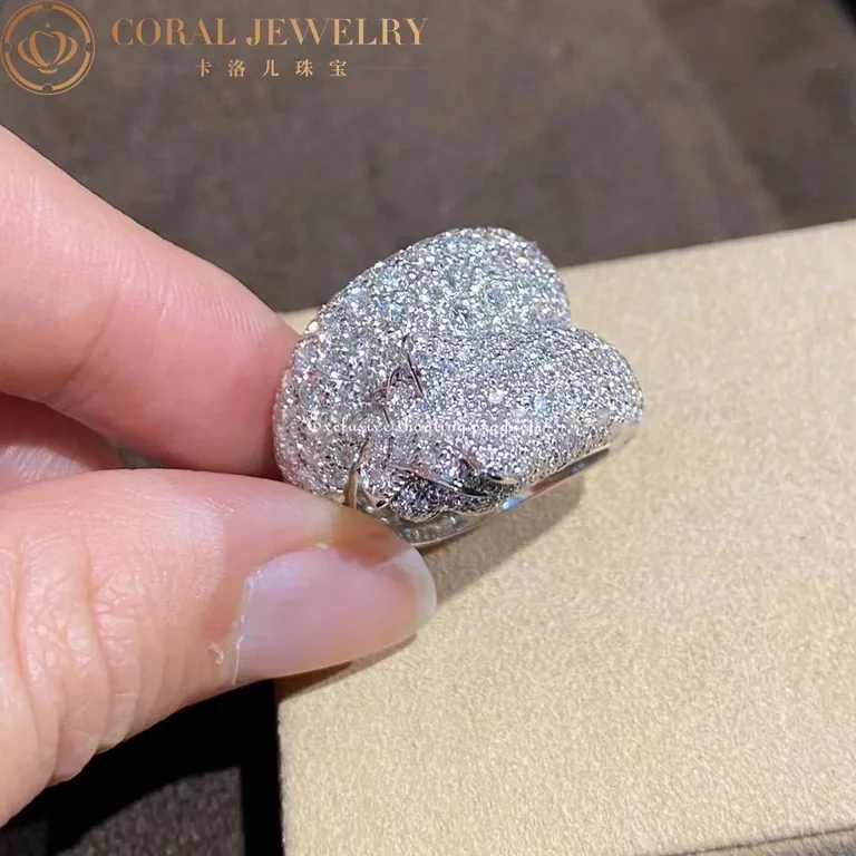Cartier Panthère De N4224000 Cartier Ring White Gold Diamonds Emeralds Onyx 8