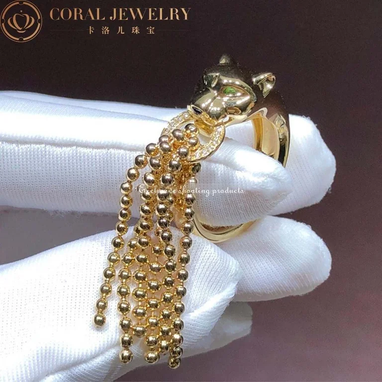 Cartier Panthère De N4744000 Cartier Ring Yellow Gold Tsavorite Onyx Diamonds 5