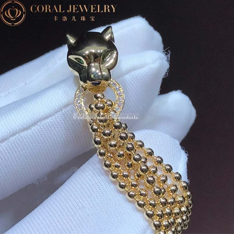 Cartier Panthère De N4744000 Cartier Ring Yellow Gold Tsavorite Onyx Diamonds 3