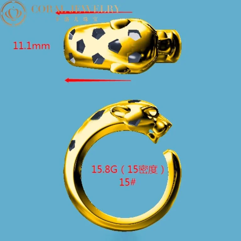 Cartier Panthère De B4230800 Cartier Ring Yellow Gold Tsavorite Garnets Onyx 3