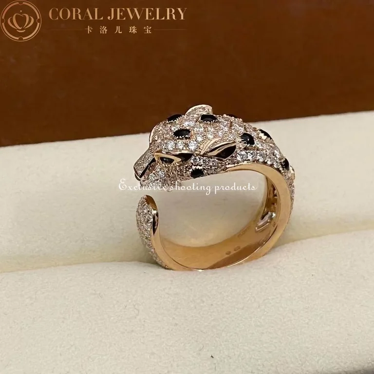 Cartier Panthère De N4767700 Cartier Ring Yellow Gold Diamonds Emeralds Onyx 10