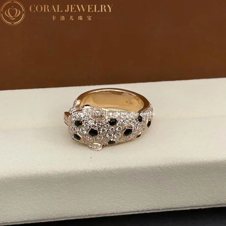 Cartier Panthère De N4767700 Cartier Ring Yellow Gold Diamonds Emeralds Onyx 9