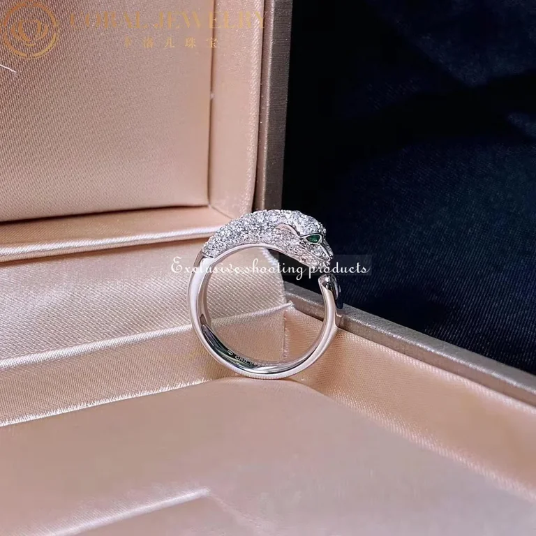 Cartier Panthère De N4765900 Cartier Ring White Gold Emeralds Diamonds 2
