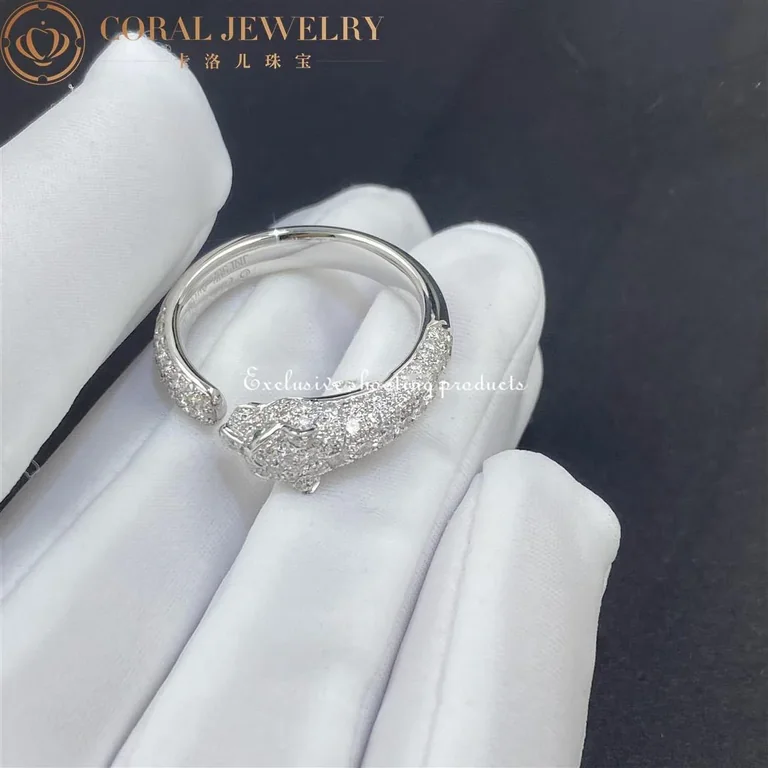 Cartier Panthère De N4765600 Cartier Ring White Gold Emeralds Diamonds 6