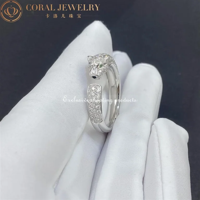 Cartier Panthère De N4765600 Cartier Ring White Gold Emeralds Diamonds 5
