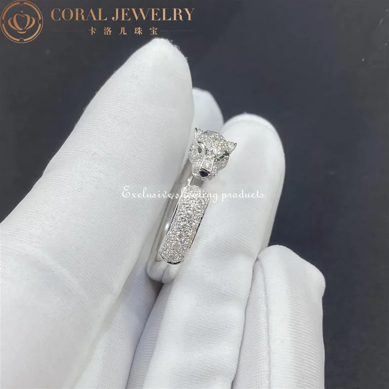 Cartier Panthère De N4765600 Cartier Ring White Gold Emeralds Diamonds 4