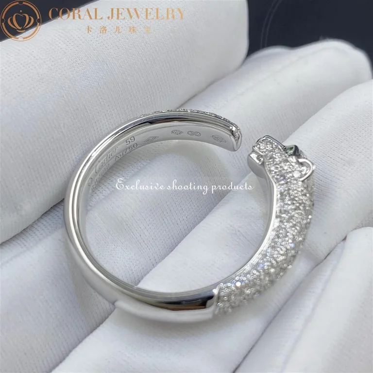 Cartier Panthère De N4765600 Cartier Ring White Gold Emeralds Diamonds 3