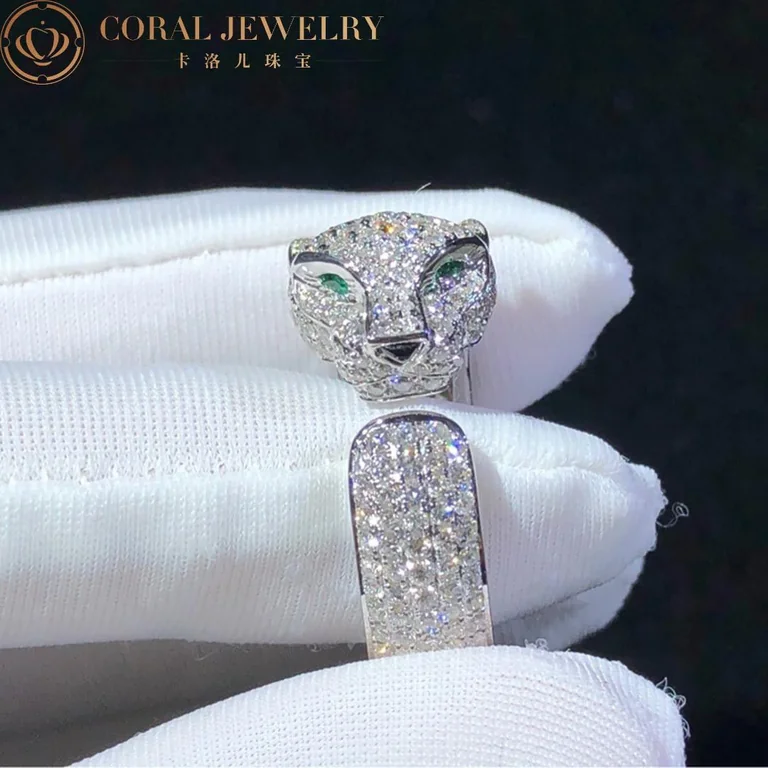 Cartier Panthère De N4225200 Cartier Ring White Gold Diamonds Emeralds Onyx 2