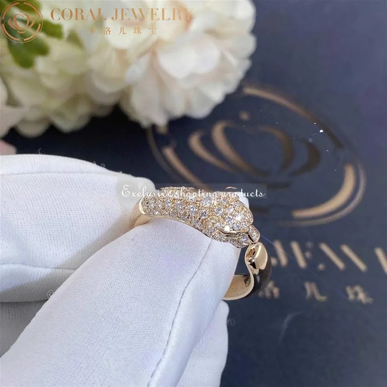 Cartier Panthère De N4765700 Cartier Ring Rose Gold Emeralds Diamonds 10