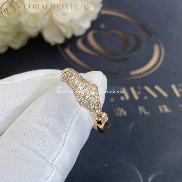 Cartier Panthère De N4765700 Cartier Ring Rose Gold Emeralds Diamonds 8