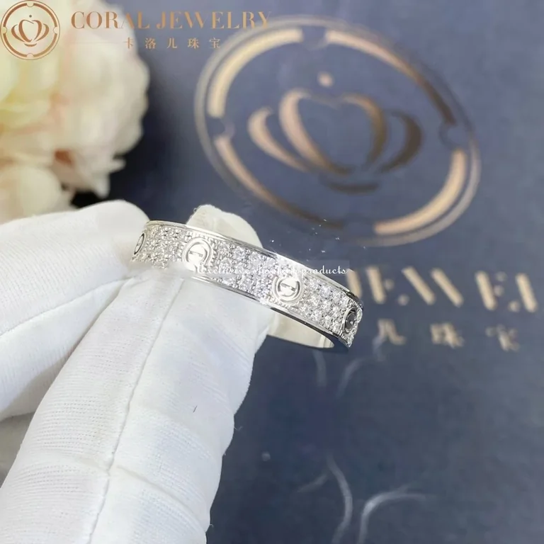 Cartier B4083400 Love Wedding Band Diamond paved White Gold 8