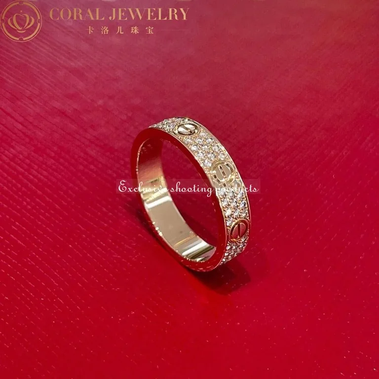 Cartier B4085800 Love Wedding Band Diamond-paved Rose Gold 8