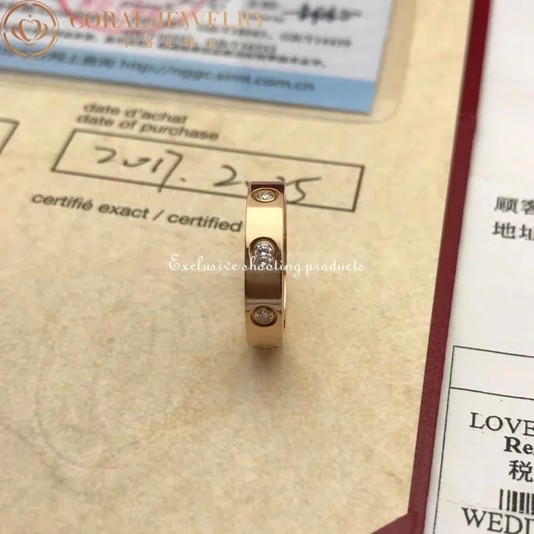 Cartier Love Wedding Band B4050800 8 Diamonds Rose Gold 3