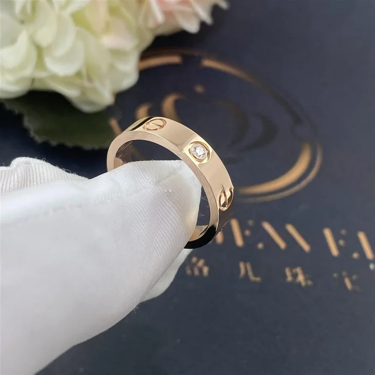 Cartier Love Wedding Band B4050700 1 Diamond Rose Gold 11