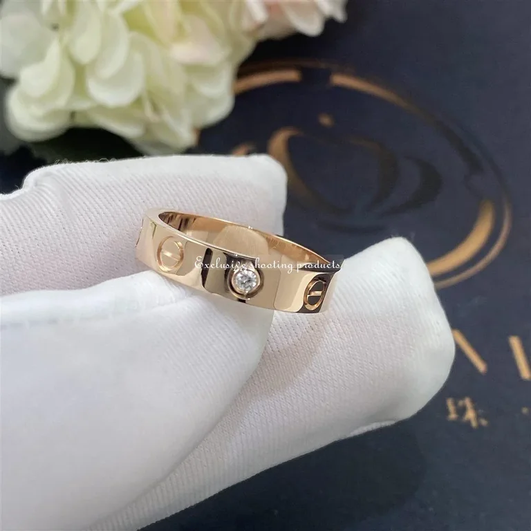 Cartier Love Wedding Band B4050700 1 Diamond Rose Gold 8