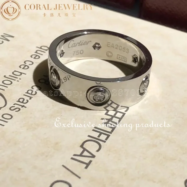 Cartier Love Ring B4026000 White Gold 6 Diamonds 8