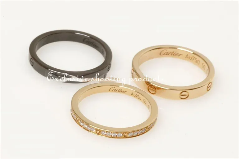 Cartier Love Ring B4097900 Three Rings Yellow Gold Brown Ceramic Diamond 5