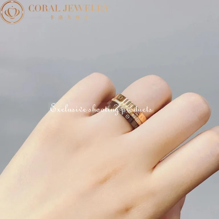 Cartier Love Ring B4097900 Three Rings Yellow Gold Brown Ceramic Diamond 2