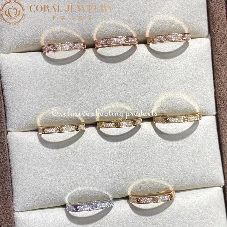 Cartier Love Ring B4218100 Small Model Rose Gold Diamonds 3