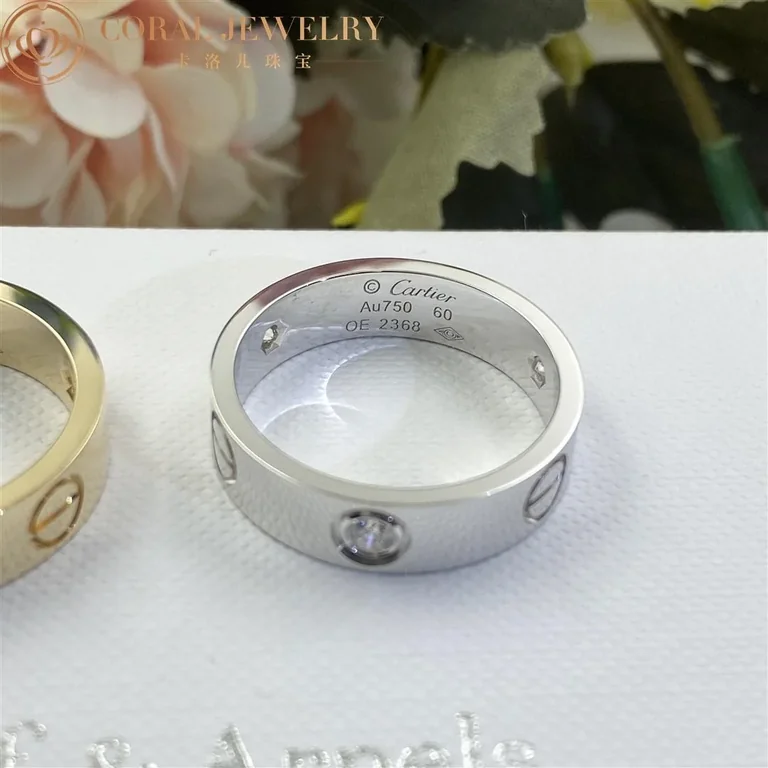 Cartier Love Ring B4032500 3 Diamonds White Gold 9