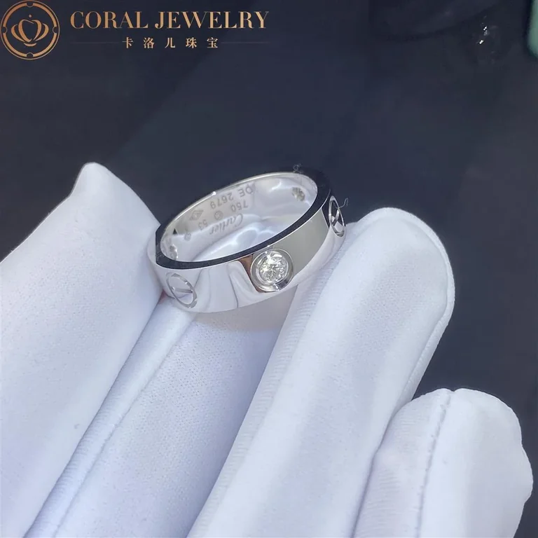 Cartier Love Ring B4032500 3 Diamonds White Gold 5