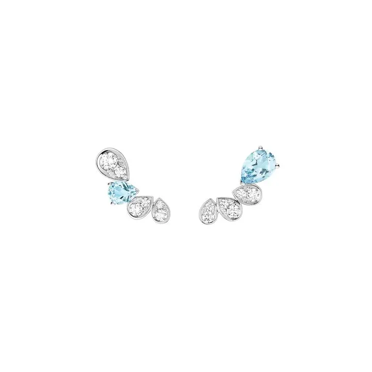 Chaumet Jos�phine 084377 Ronde D?aigrettes Earrings White Gold Aquamarines Diamonds 2