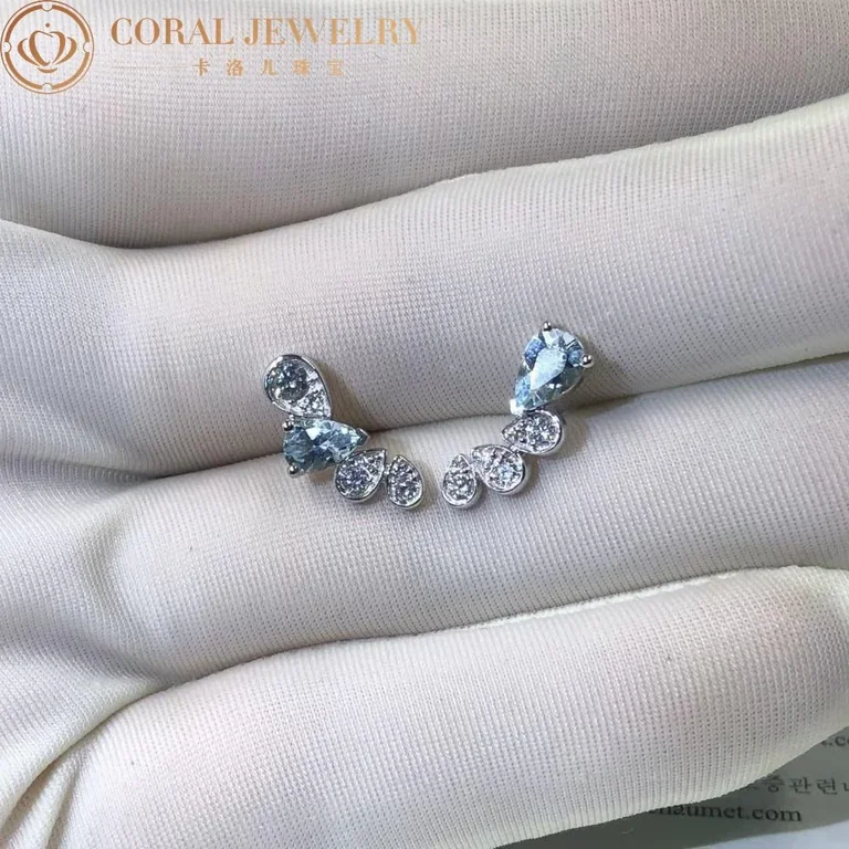 Chaumet Jos�phine 084377 Ronde D?aigrettes Earrings White Gold Aquamarines Diamonds 9