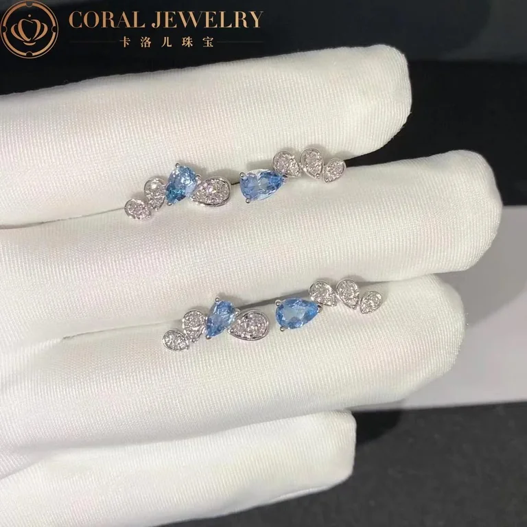 Chaumet Jos�phine 084377 Ronde D?aigrettes Earrings White Gold Aquamarines Diamonds 6