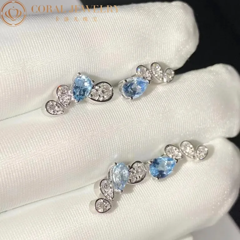 Chaumet Jos�phine 084377 Ronde D?aigrettes Earrings White Gold Aquamarines Diamonds 5