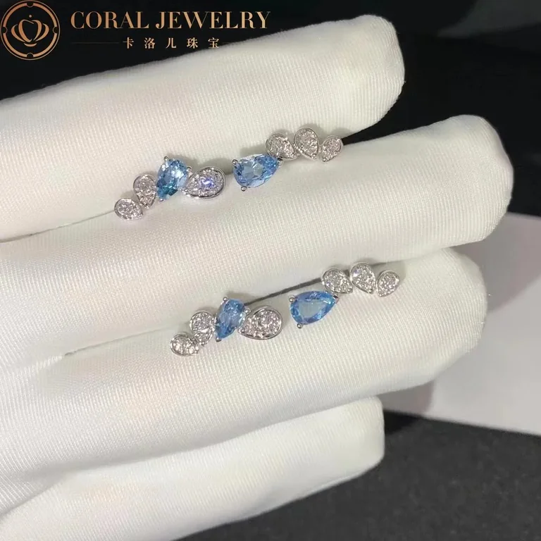 Chaumet Jos�phine 084377 Ronde D?aigrettes Earrings White Gold Aquamarines Diamonds 4
