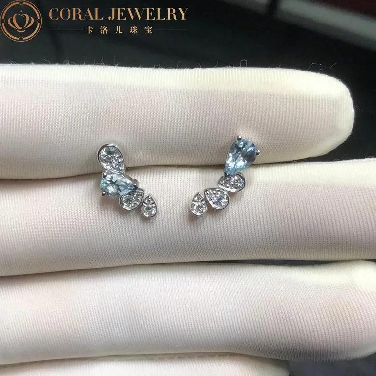 Chaumet Jos�phine 084377 Ronde D?aigrettes Earrings White Gold Aquamarines Diamonds 2