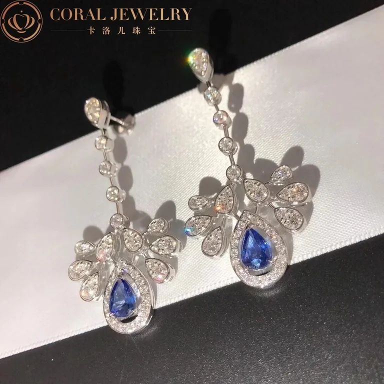 Chaumet Joséphine Aigrette Impériale 083460 Earrings White Gold Sapphires Diamond 6