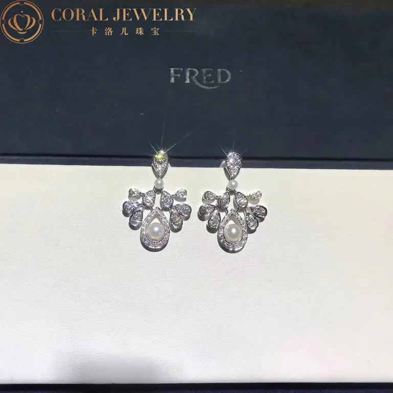 Chaumet 083251 Joséphine Aigrette Impériale Earrings White Gold Pearls Diamonds 7