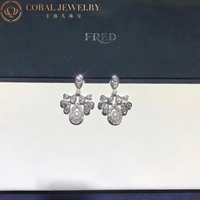 Chaumet 083251 Joséphine Aigrette Impériale Earrings White Gold Pearls Diamonds 6