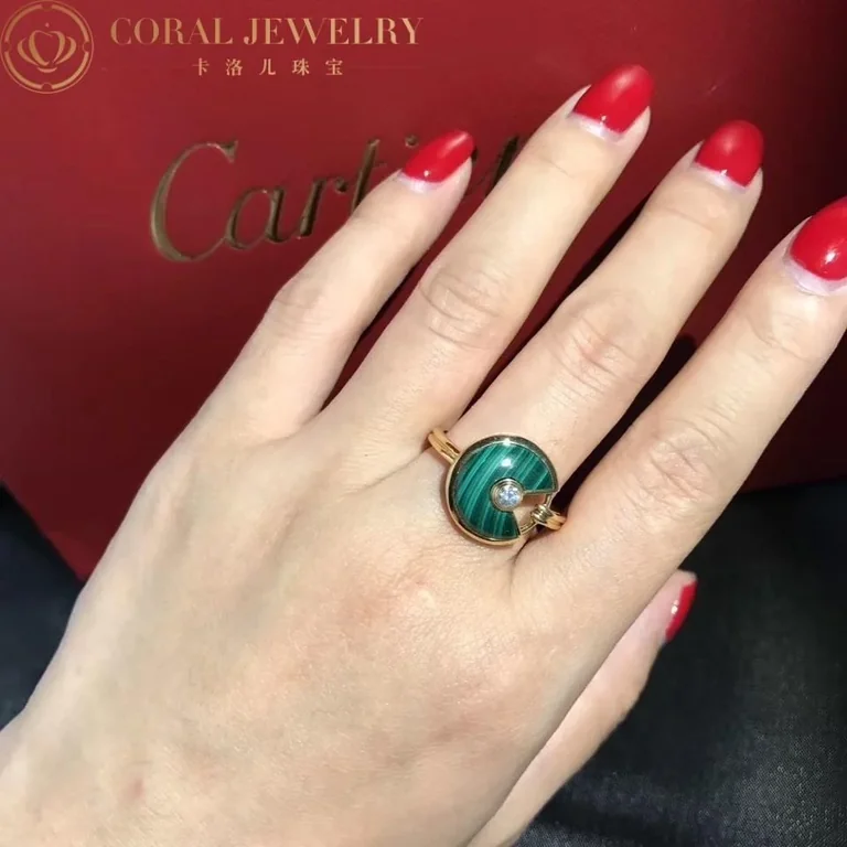 Cartier Amulette De Cartier Ring B4217600 XS Model Malachite 7