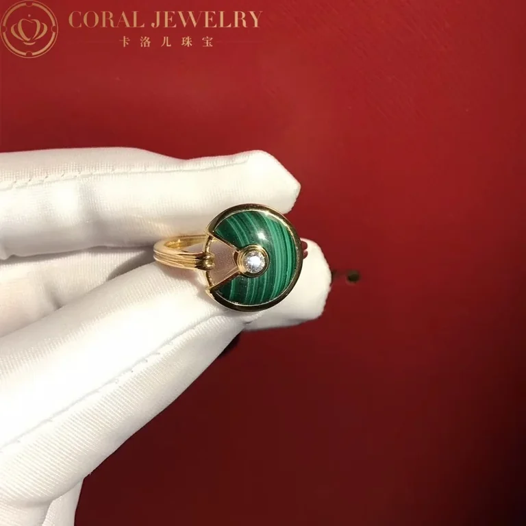 Cartier Amulette De Cartier Ring B4217600 XS Model Malachite 5