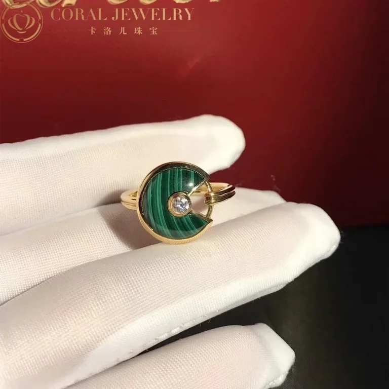 Cartier Amulette De Cartier Ring B4217600 XS Model Malachite 2